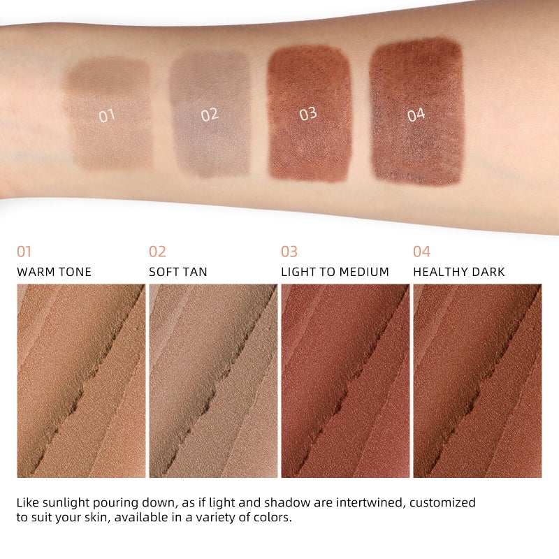 إريندي قلم برونزي كريمي لتحديد ملامح الوجه من إريندي، قلم تحديد ملامح بلمسة نهائية طبيعية، قلم برونزي مطفي ناعم وسهل الدمج، مقاوم للماء ويدوم طويلاً، لون 04 داكن صحي - Image 3